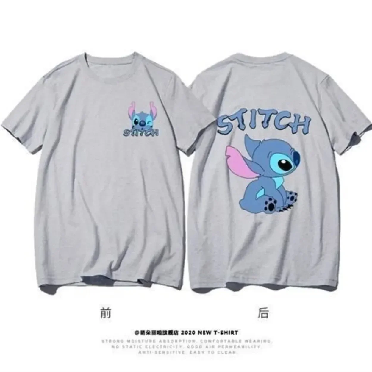 2025 جديد الصيف الفتيان والفتيات ديزني غرزة الكرتون طباعة القطن تي شيرتات قصيرة الاكمام طفل/الكبار عادية الوالدين والطفل زوجين