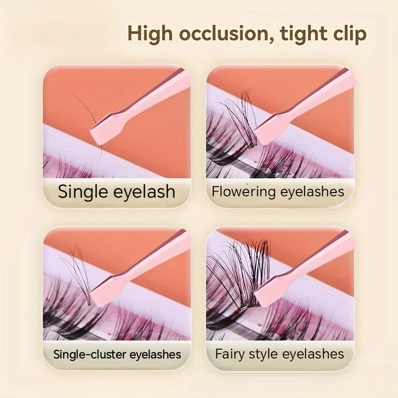 แหนบขนตาสแตนเลสสตีลแบนหัวโค้ง Non-Stick เคลือบ Multifunctional Grafting Beauty Eyelashes เครื่องมือความงาม