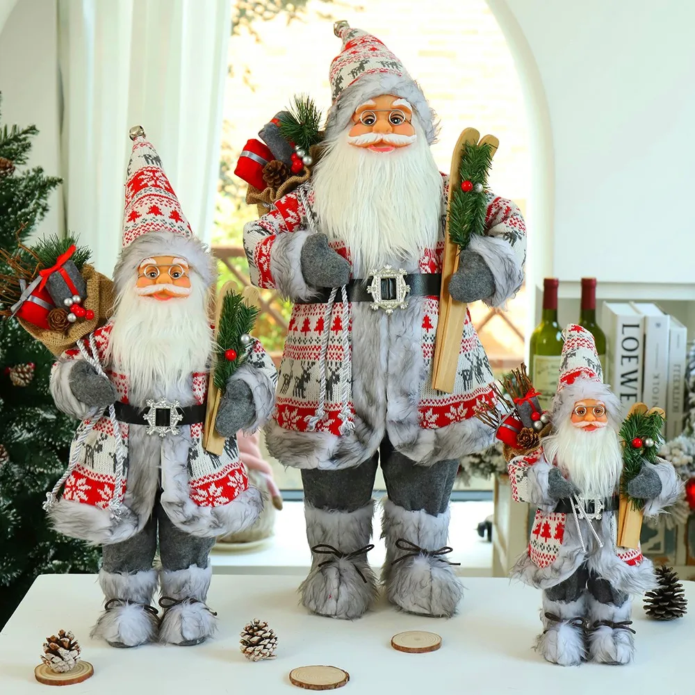 60cm Big Size Santa Claus Doll Christmas Ornaments 2023 New Year Party Shop Window Christmas Accessories Decorations for Home