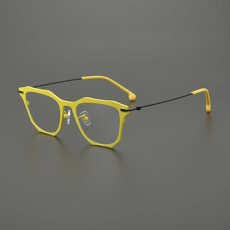 Pure titanium irregular square frame men and women personality ultralight optical glasses luxury brand myopia prescription glass