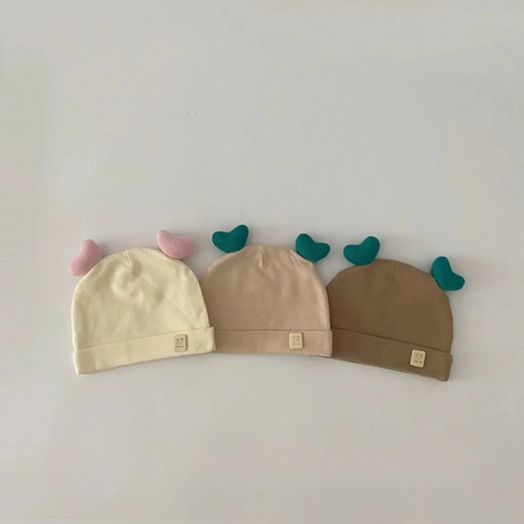 

Cartoon Baby Beanie Hat With Ears Autumn Soft Cotton Warm Infant Boy Girl Cap Cute Solid Color Toddler Kids Bonnet