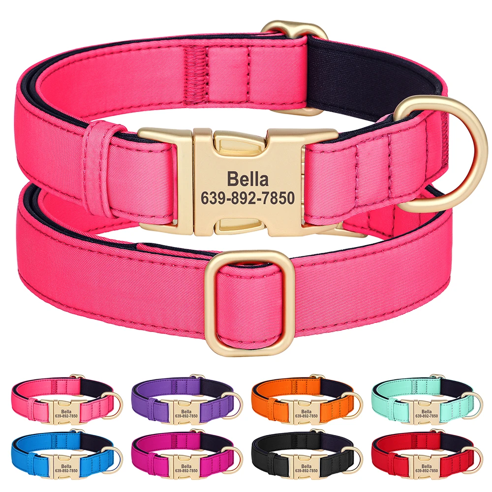 

Personalized Dog ID Collar Anti-lost Dogs Buckle Collars Waterproof Necklace for Small Medium Large Dogs Labrador Free DIY Name
