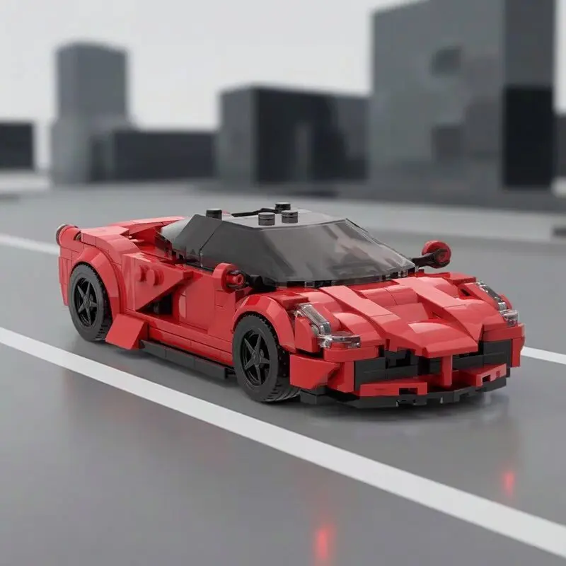 MOC Roter Supersportwagen City Speed Technisches Rennauto Bausteinmodell DIY Kinder-Montagespielzeug Jungen-Geburtstagsgeschenke – Detail 1