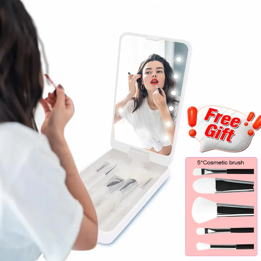 Rotatable LED Makeup Mirror with Led Light Dressing Table Mirror USB Beauty Ring Light Mirror Beauty Tools for Photo Fill Light