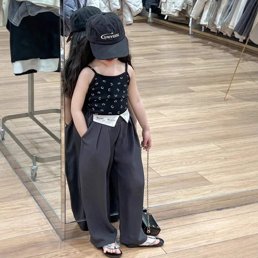 

Summer new children's clothing girls' clothing tight suspenders halter vest straight trousers