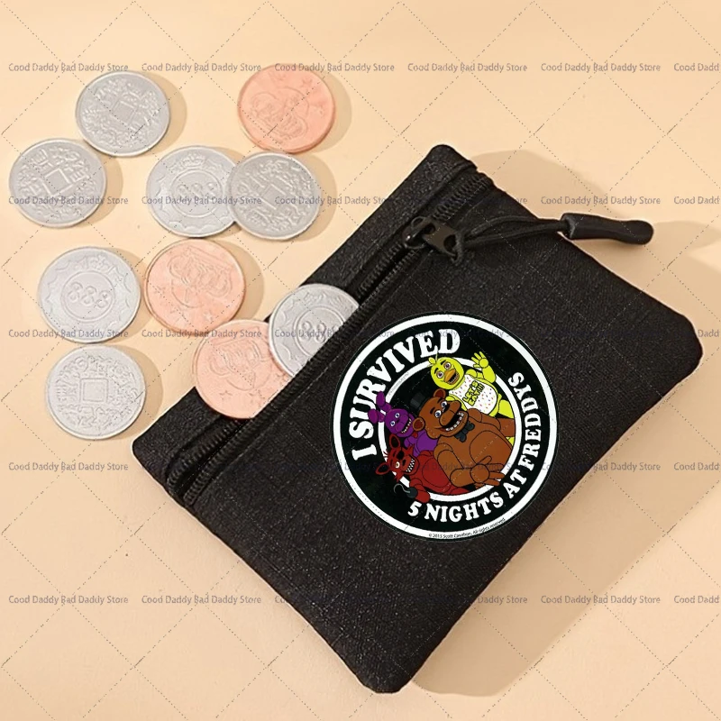لعبة FNAF محفظة نسائية للعملات المعدنية محفظة صغيرة للأطفال لطيف خمس ليلة في فريدي طباعة حامل بطاقة صغيرة تخزين مستديرة سماعة أكياس المال هدية
