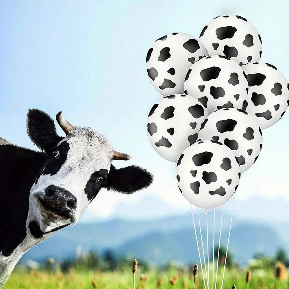 30 قطعة الكرتون البقرة نمط بالون مجموعة مزرعة موضوع حفلة عيد ميلاد الديكور ديكور المنزل احتفالي لوازم الحفلات صور الدعائم