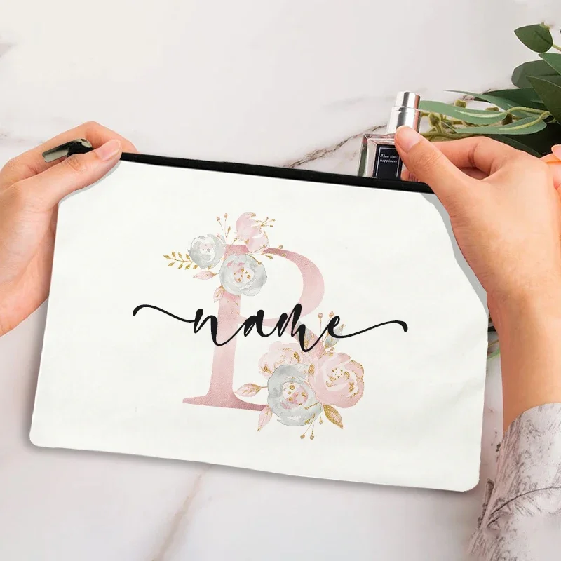 Custom Personalization Print Women Cosmetic Bag Outdoor Makeup Bag Travel Toiletries Organizer Female Storage Make Up Cases