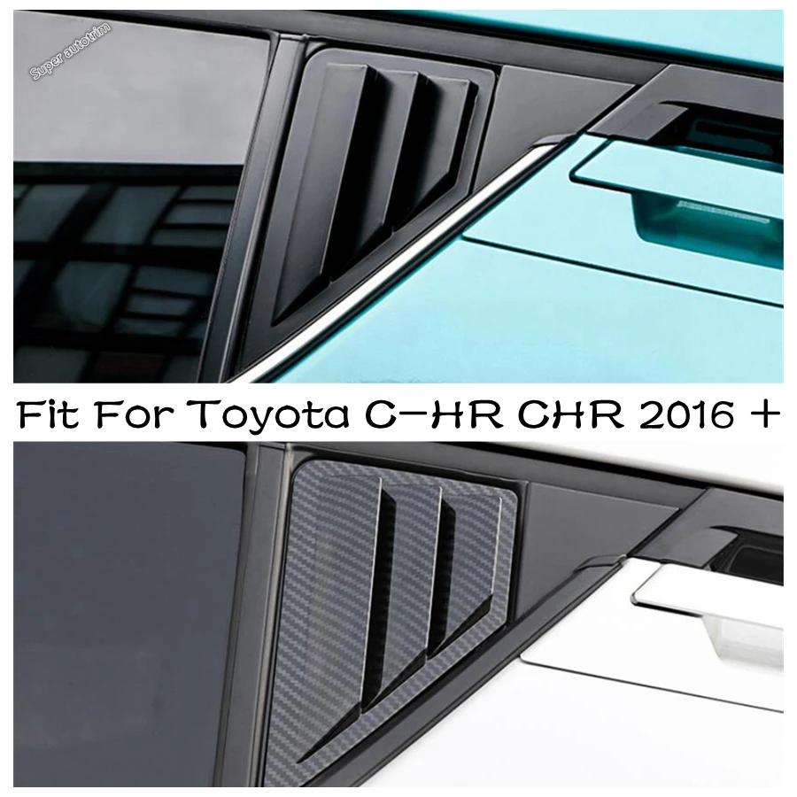 

2PCS Rear Tail Door Window Louvers Scoop Panel Side Vent Cover Trim Matte Black Accessories Fit For Toyota C-HR CHR 2016 - 2021