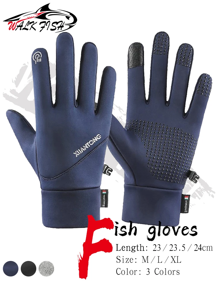 AliExpress WALK FISH Fishing Gloves Waterproof Non-slip Cycling Running Mittens Sports Windproof Thermal Fleece Snowboard Snow Ski Gloves