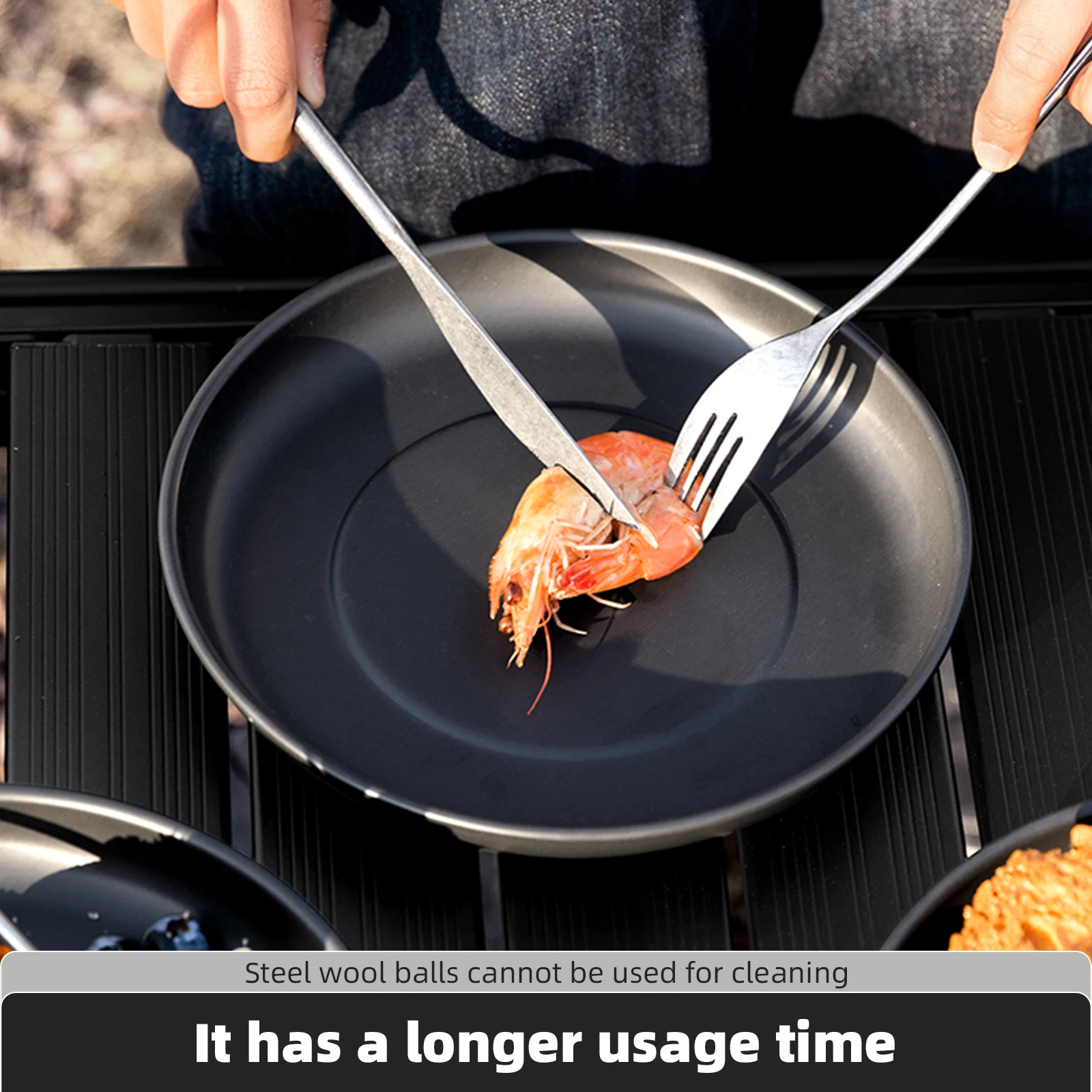 BISINNA Camping Plate Lightweight Tableware Aluminum Alloy Cookware For Outdoor Backpacking Picnic Camping Supplies view 2