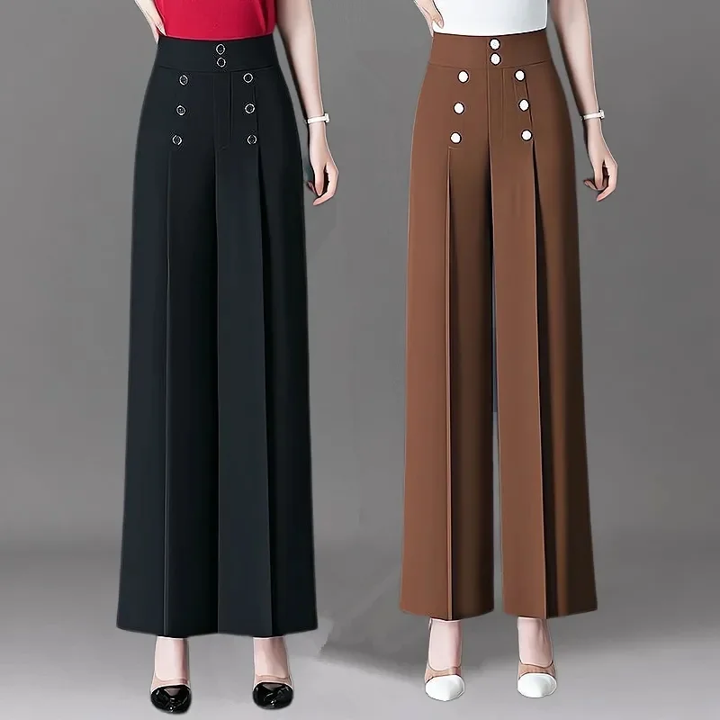 

High-end Women Leisure Straight Pants 2025 Femme Fashion New Trousers Spring Summer Ladies High Waist Large Size 4XL Pantalons