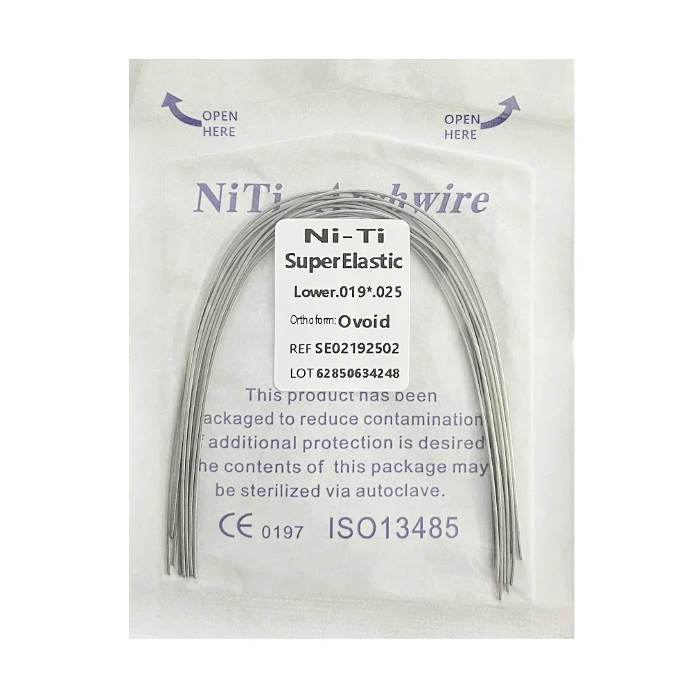 10 pièces/paquet fils d\'arc dentaire orthodontique Super élastique NITI rond Rectangle arc inférieur/supérieur 012/014/016/018/020/16x16/16x22