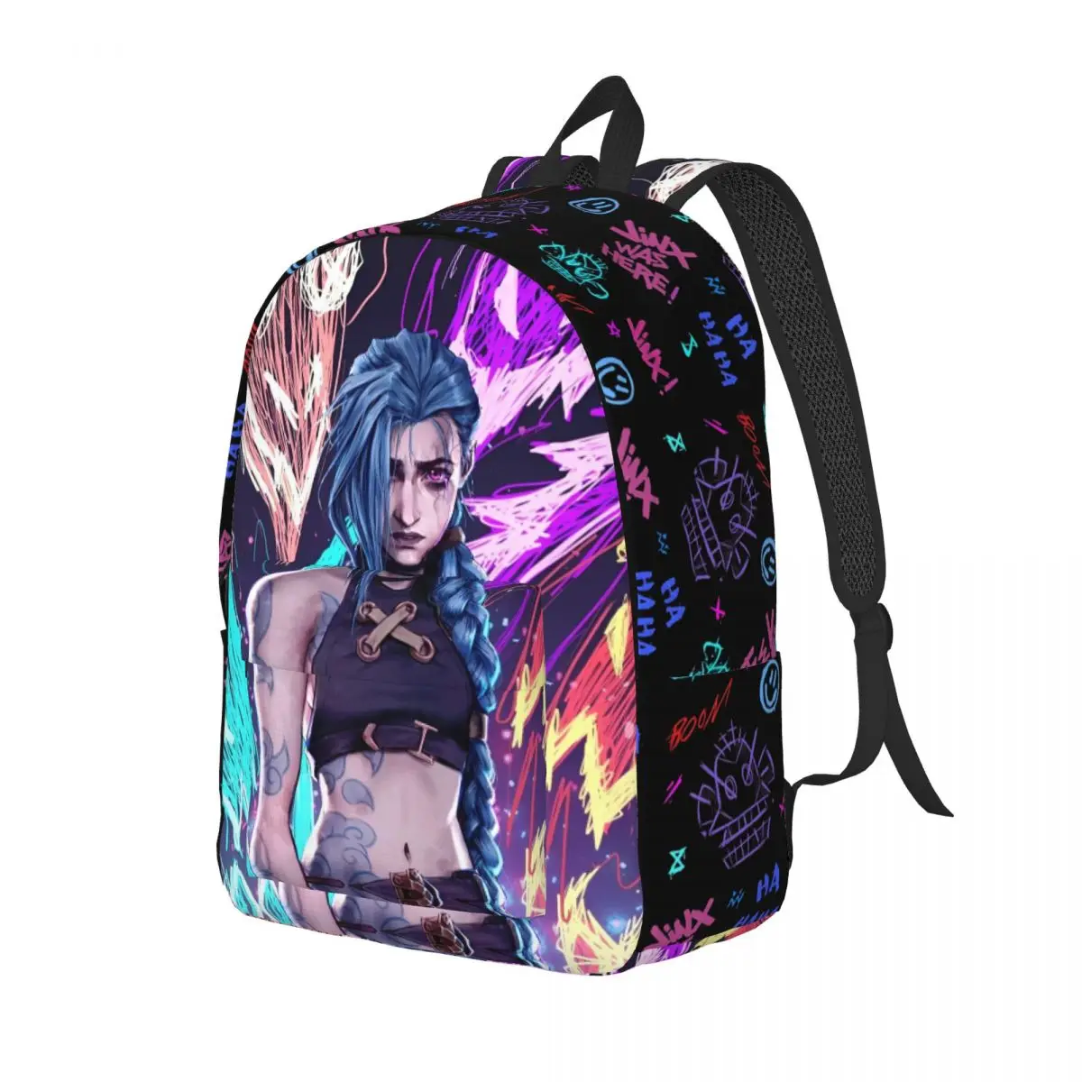 Arcane L-League Anime Legends Backpack Men Women Teenage High School Daypack Jinx Graffiti Laptop Computer Shoulder Bag Durable