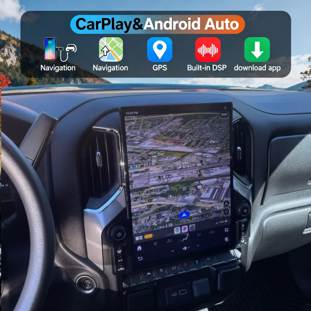 Radio para Auto Android 13 de 16.8 Pulgadas para GMC Sierra Chevrolet Silverado 2019 2020 2021 2022 2023 con CarPlay, GPS, Navegación y Android Auto