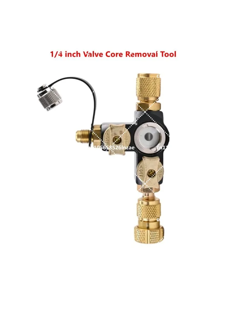 

1/4 Inch Valve Core Removal Tool Dual Valve with Sight Glass for HVAC Mini Splits and Systems