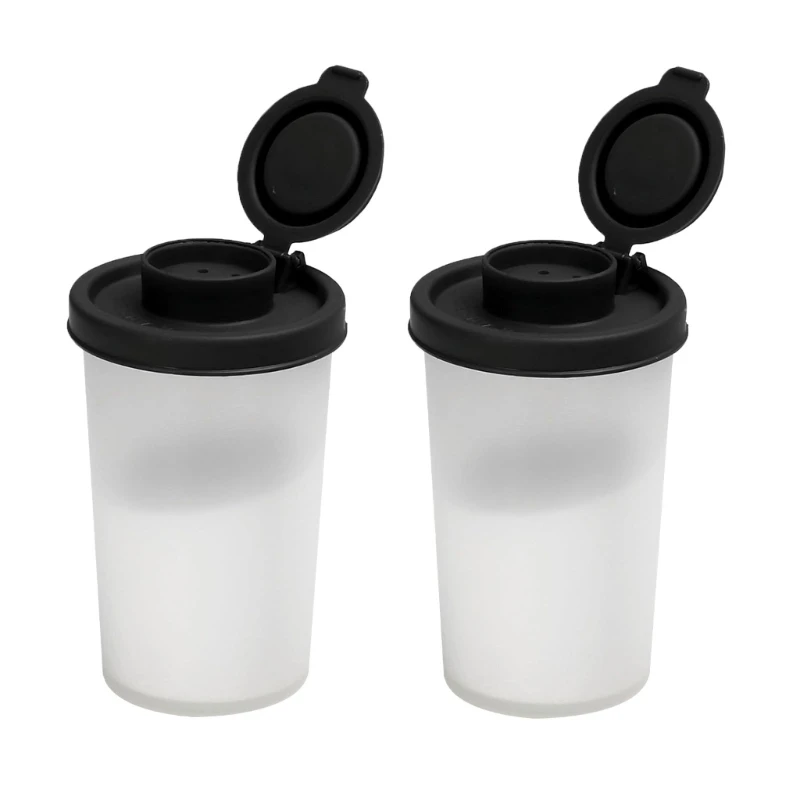 

Set of 2 Salt and Peppers Shakers Moisture Proof Plastic Spices Dispenser Seasoning Bottles for Picnic and Camping A0KC