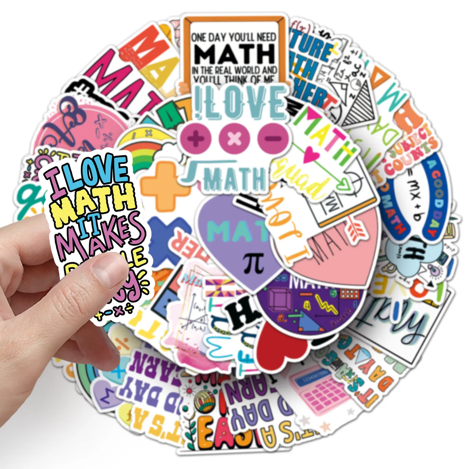 

50PCS Math Symbol Sticker Cartoon Funny Graffiti Waterproof Decal Kids Toy for Scooter Motorcycle Helmet Refrigerator Diary Book