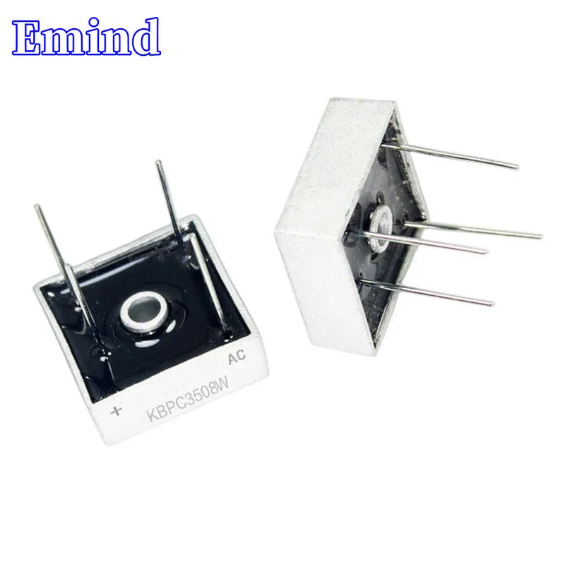 2Pcs KBPC3508W Bridge Rectifier 35A/800V DIP-4 Square Bridge Cuttable Feet GBU Footprint Bridge Stack