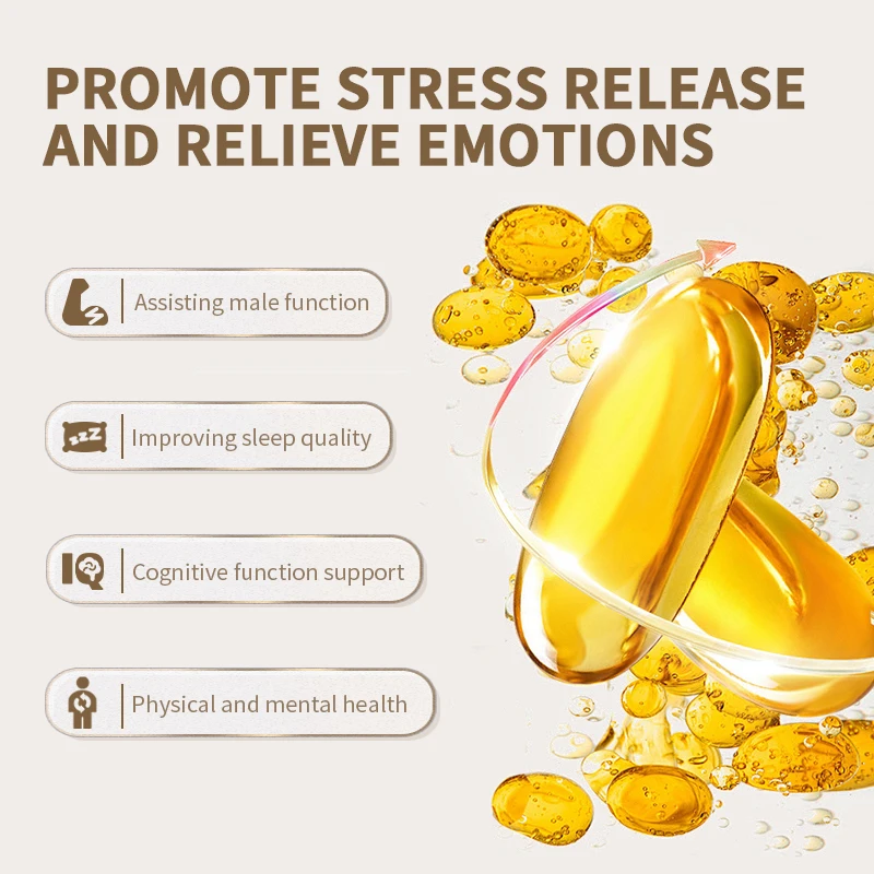 Ashwagandha Extract Capsules Angst Stress Ondersteuning Helpt Gezonde Diepe Slaap Te Redden Slapeloosheid Slanke Buik Verbeteren Immuniteit