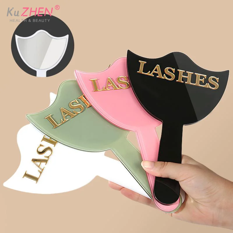 Profesjonalne lusterko do przedłużania rzęs z uchwytem do precyzyjnego nakładania rzęs i dekoracji salonów kosmetycznych, rekwizyt fotograficzny dla techników rzęs.