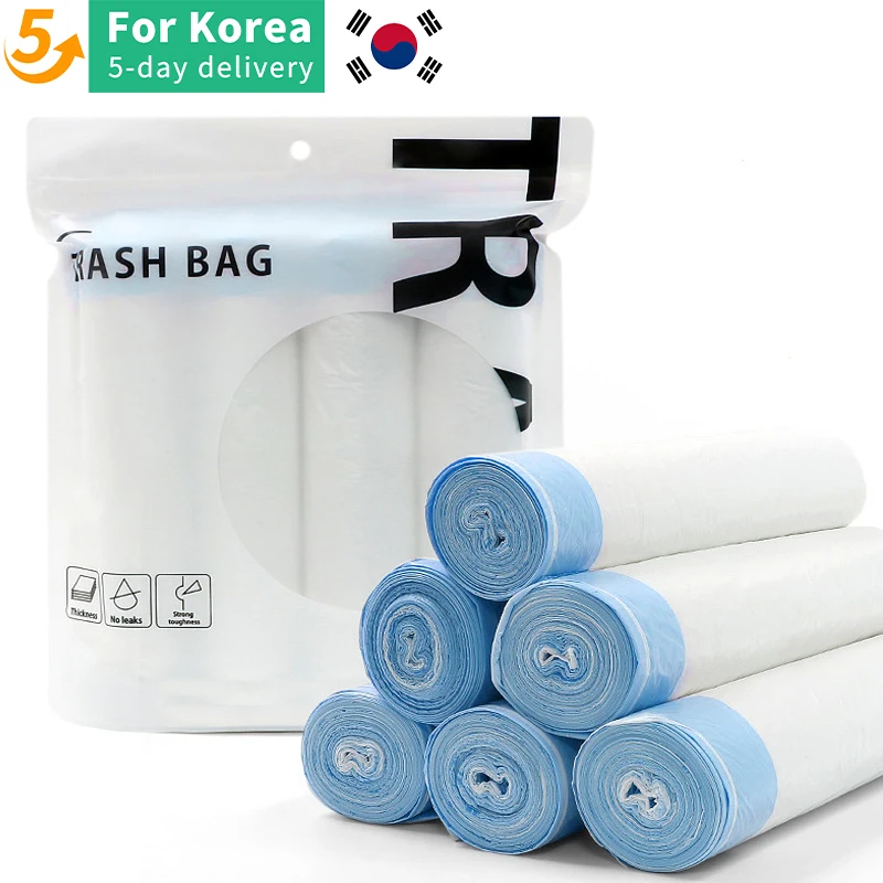 Garbage Bag with Drawstring Household Disposable Transparent Garbage Bag Kitchen Dormitory Living Room Use Three Sizes Selection