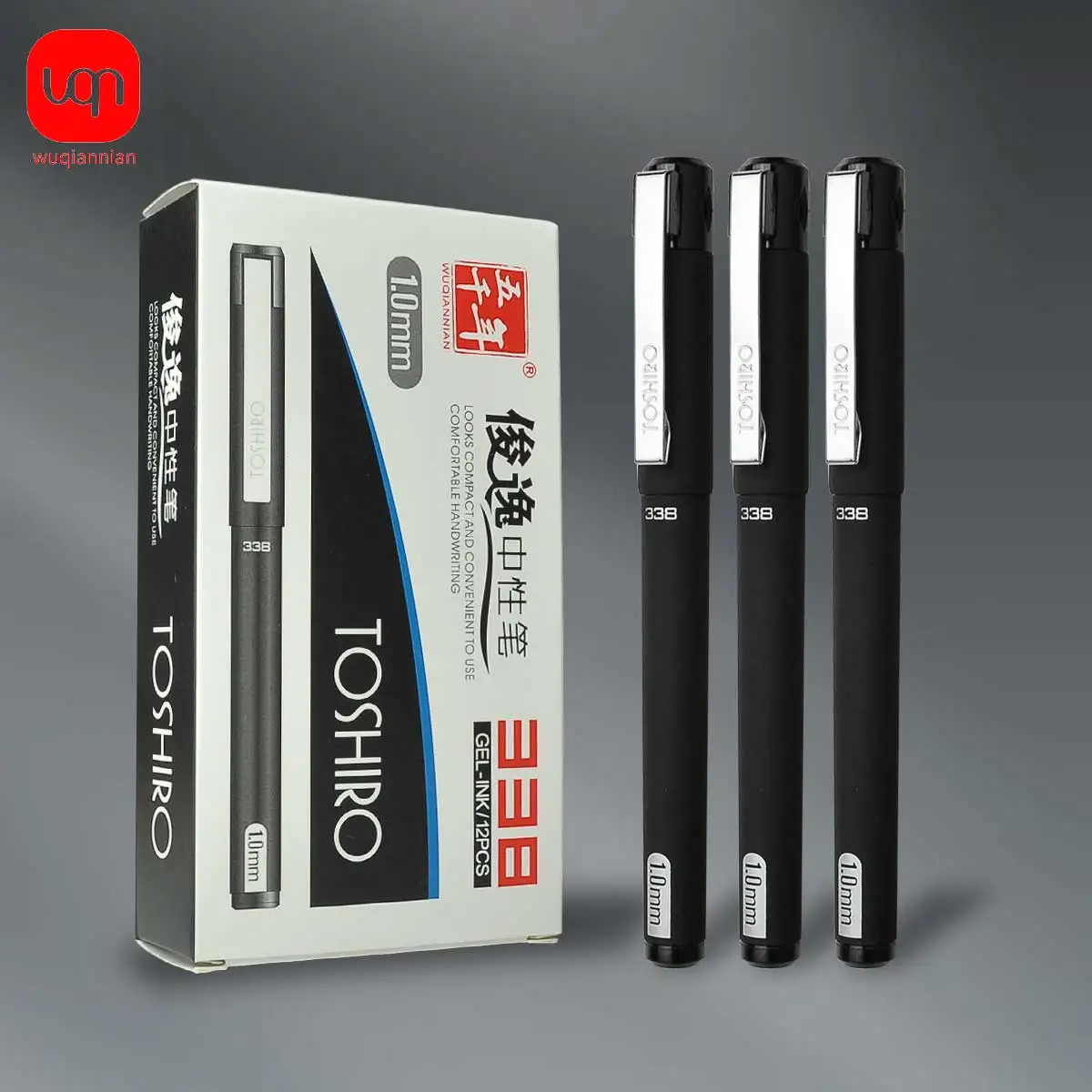 3/6pcs Matte Black Gel Pen 1.0mm Smooth Touch Large Capacity Black Ink Exam Pen for School and Home Office Use