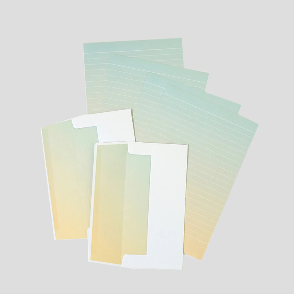 4 Sets Stationery Gradient Color Envelope Letter Paper Specialty Aesthetic Office Supplies
