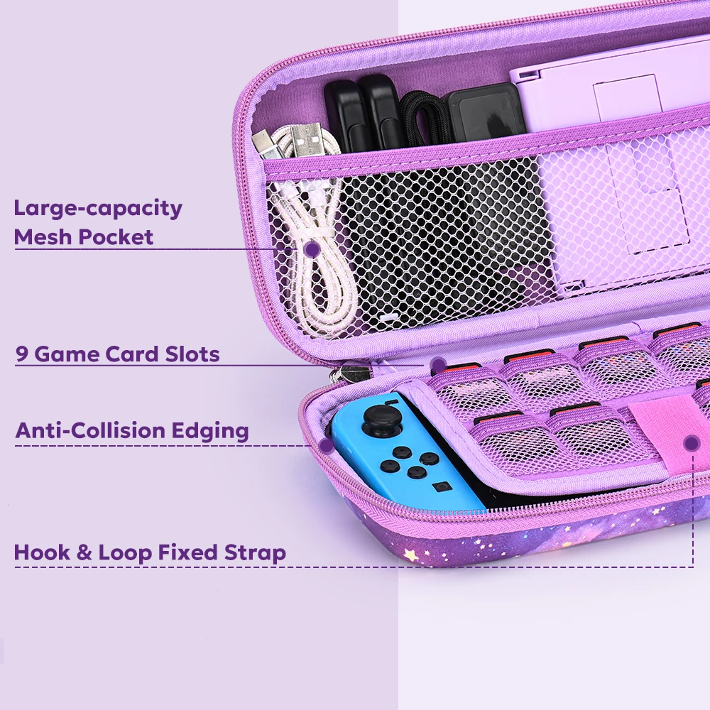 NS Switch Accessory Set Portable Switch Games Storage Handbag With Stick Caps Protective Cover Switch Shell Screen Protector