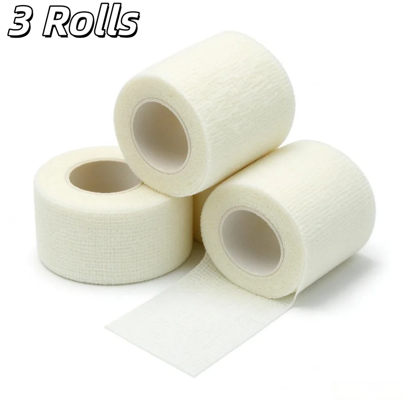 3 Rolls Elastic Self-Adhesive Tape Cohesive Bandage Athletic Wrap Tape for Knee Sprain Sports Protection