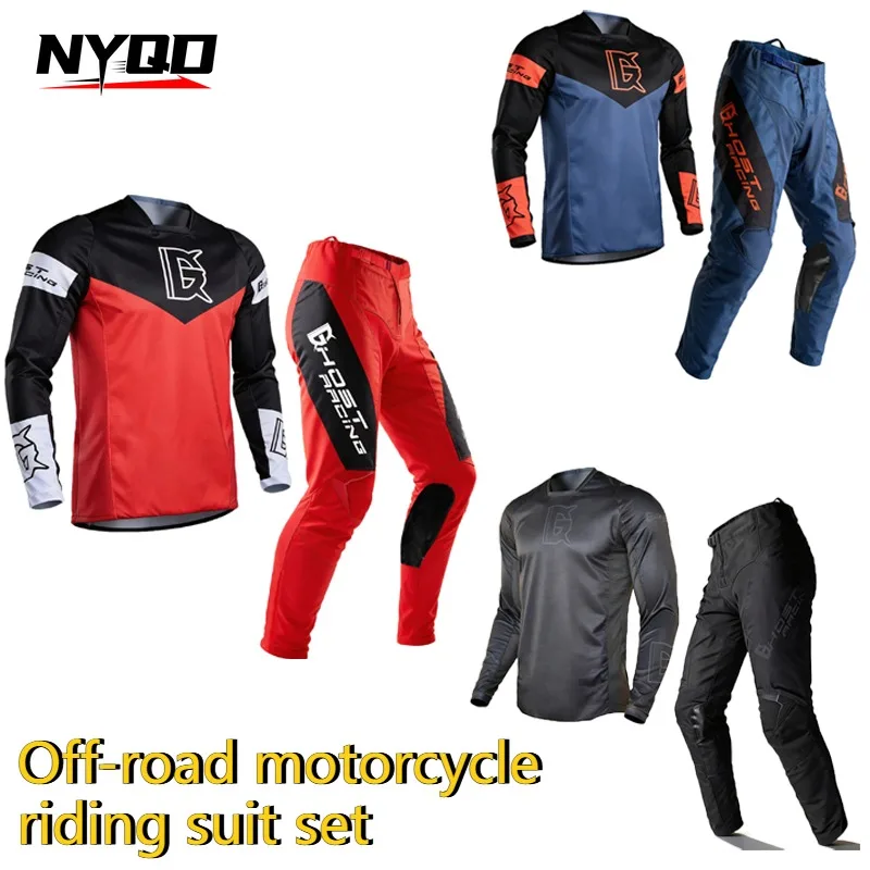 

Motocross Racing Suit for Men Anti-fall Breathable Wear Resistant Off-Road Motorcycle Jacket Pants Set