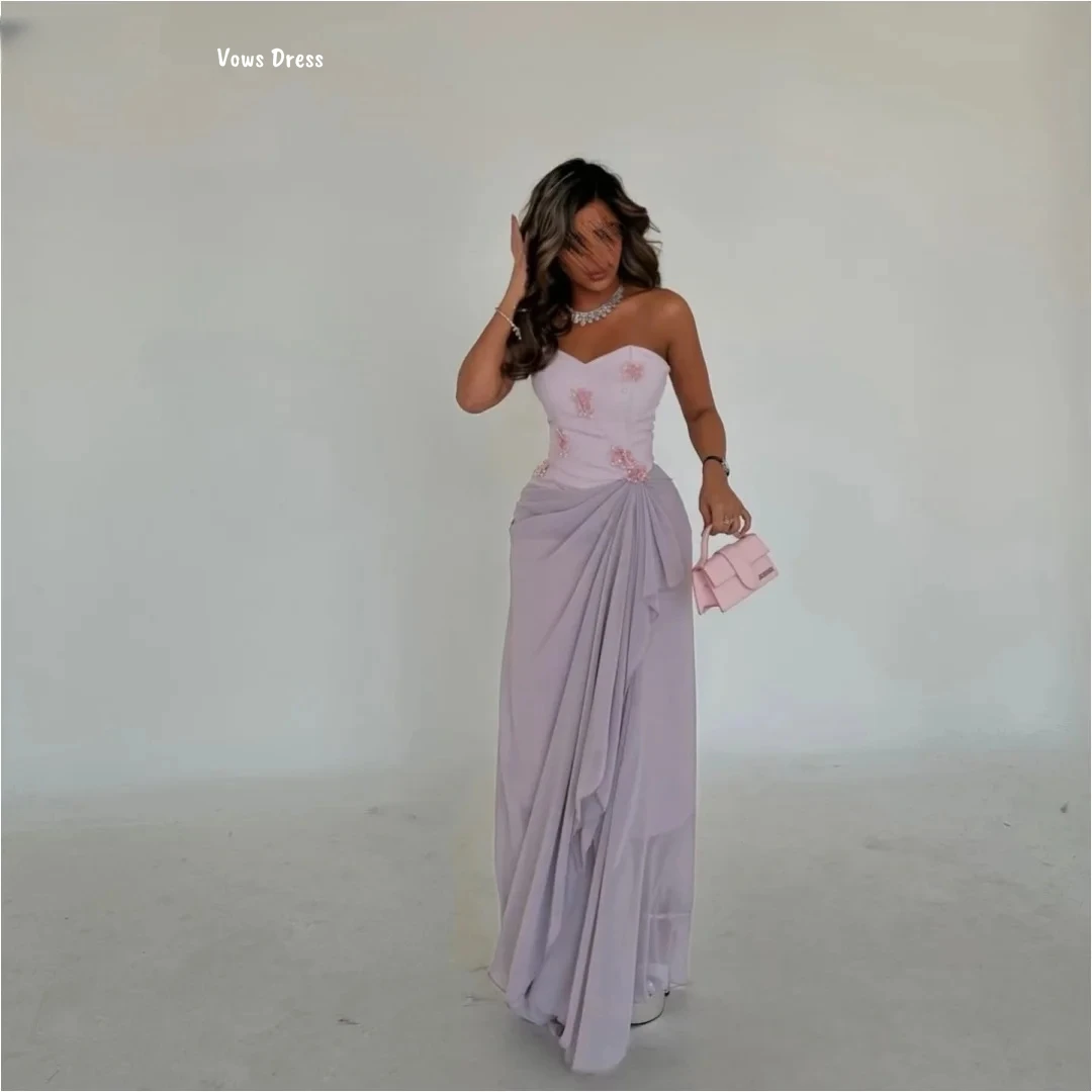 

Vows Line A Elegant Evening Party Dresses for Women Evening Dress Woman Custom Made Chiffon Women's Prom Dress 2025 Flower Gala