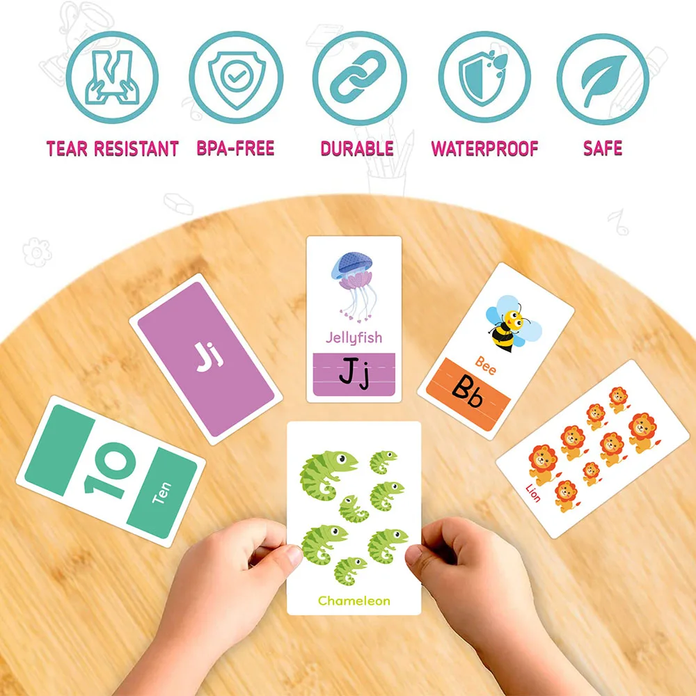 Cartes Flash de l'Alphabet Présвpour Tout-Petits de 2 à 4 Ans, ApprentiCumbria des Couleurs et des Nombres, Animaux, Jouets, 58 Pièces