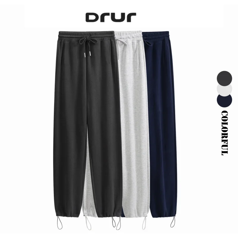 

DRUR Elastic Waist Yoga Pants Women Casual Loose Wide Leg Running Trousers Sweatpants With Pockets Stretch Lounge Pajama Pants