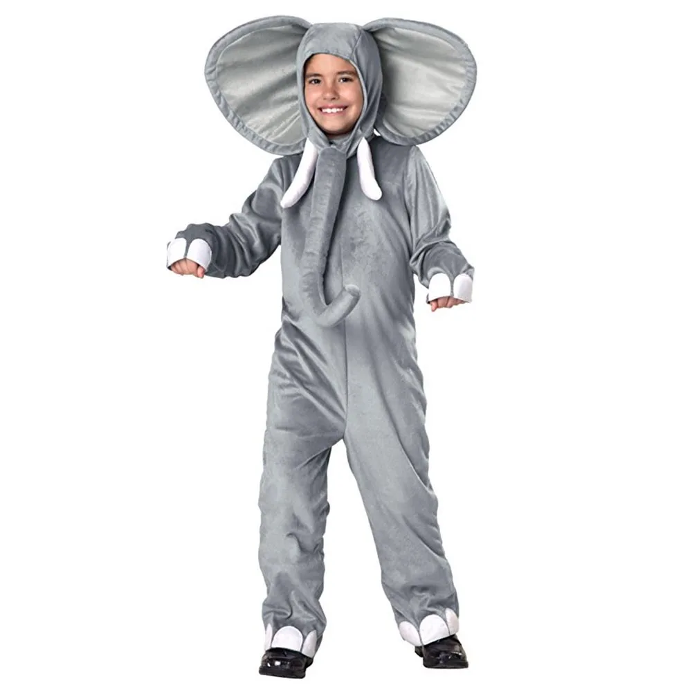 

Kids Animals Elephant Halloween Cosplay Costumes Boys Girls Party Role Playing Stage Show Outfit Children Photography Jumpsuit