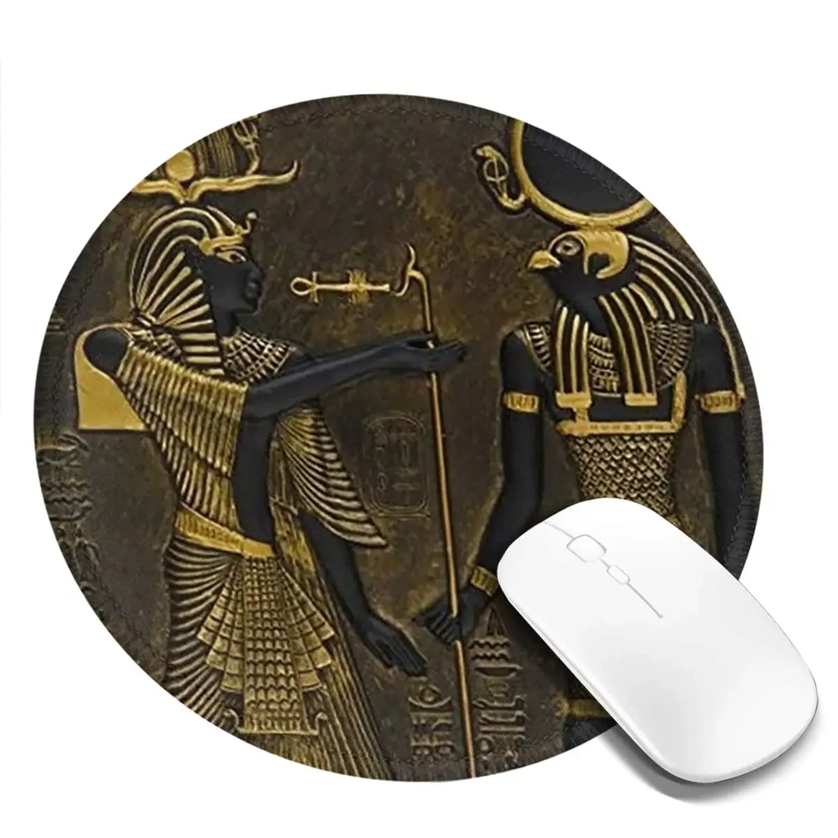 Ancient Egypt God Horus And Anubis Egyptian Pharaoh Round Mouse Pad Computer Keyboard Mouse Mat Gamer PC Desk Mat