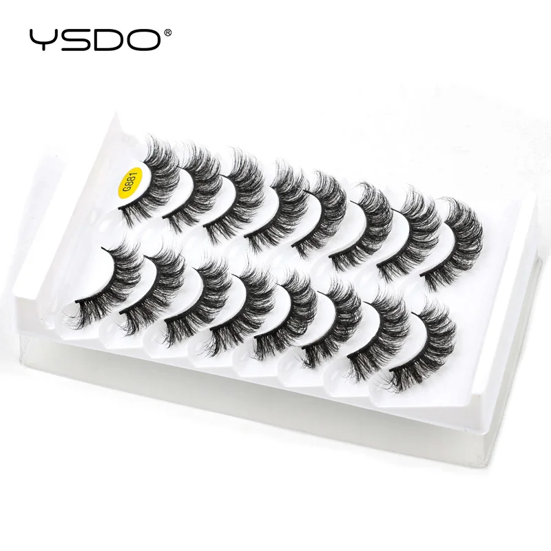 YSDO 3/5/8 Pairs DD Curl Mink Eyelashes Natural Fluffy 3D Mink False Lashes Dramatic Volume Fake Eyelashes Makeup Soft Faux Cils