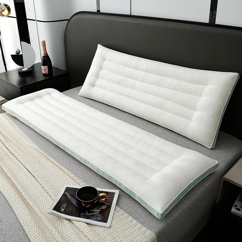 1pcs Extended Double Pillow Fluffy Soft Neck Protection Parent Child Long Pillows 1.2m 1.5m 1.8m Couple's One Piece Pillow Core