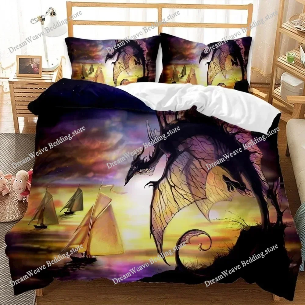 

Pterosaur Duvet Cover Set Pterosaur Dragon Fantasy for Boys Teens Twin Bedding Set Double Queen King Size Microfiber Quilt Cover
