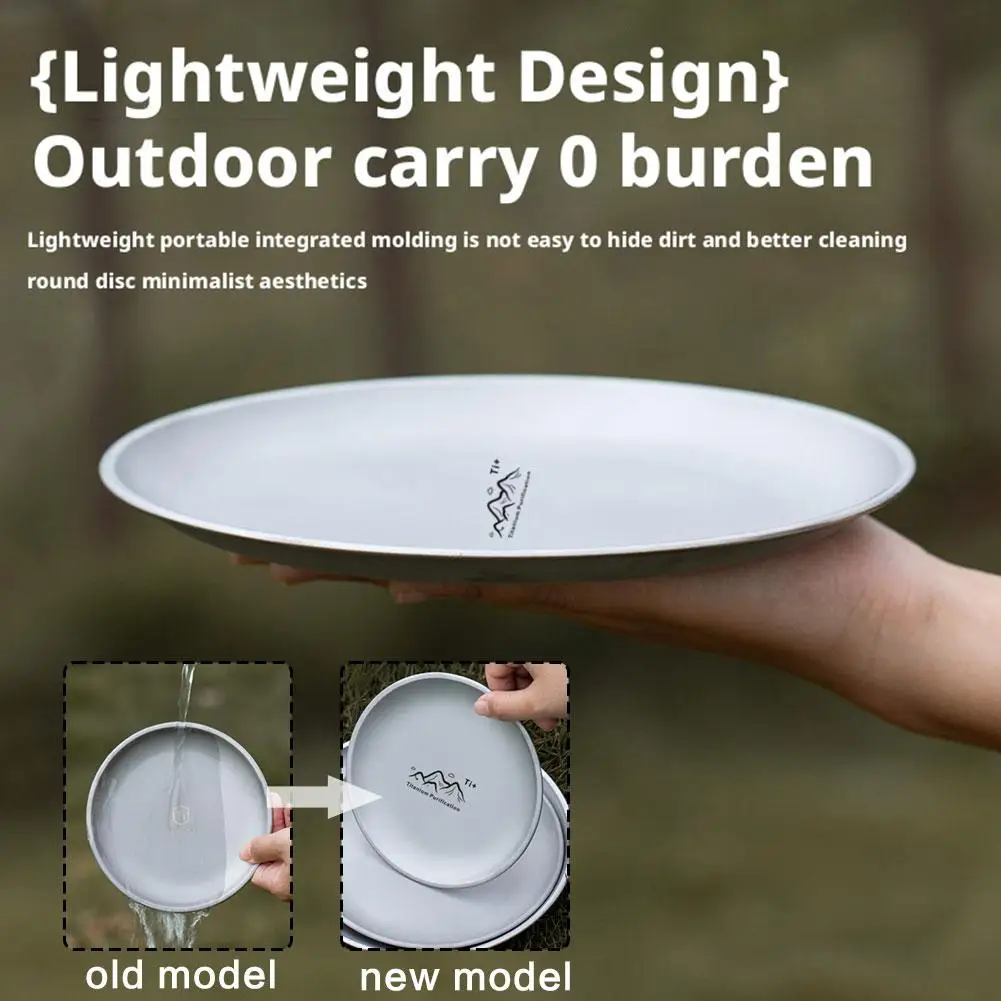 

Titanium Purification Plate - 99% Antibacterial Performance Outdoor Camping Plate Ultralight Portable Cooking Picnic Hiking Camp