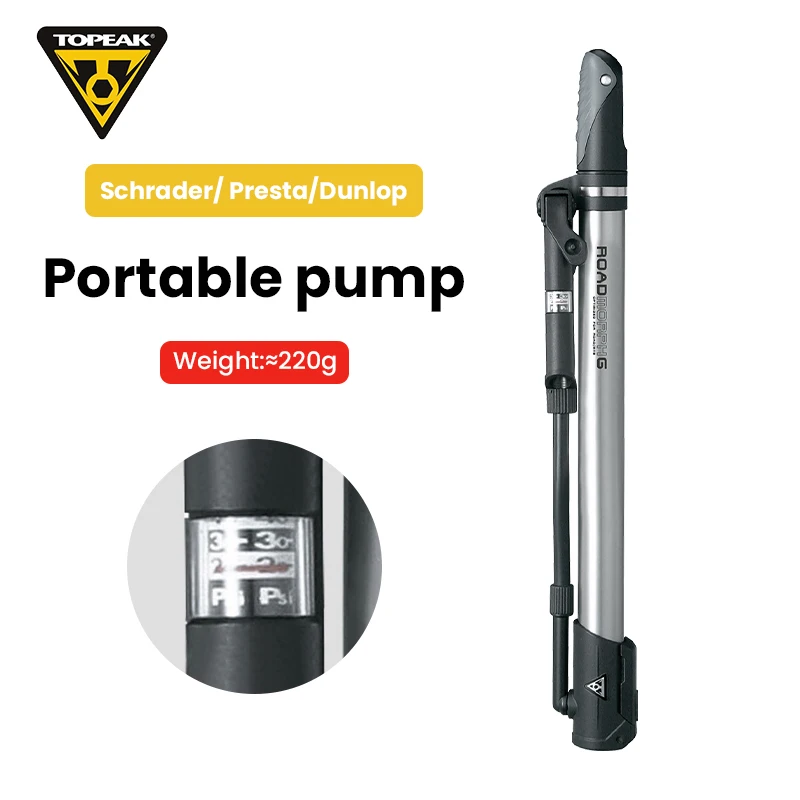 Topeak Portable Mini Bike Floor Pump MTB Road Bike Cycling Pump Schrader Presta Dunlop Valve Tire Inflator Bike Accessoriesies