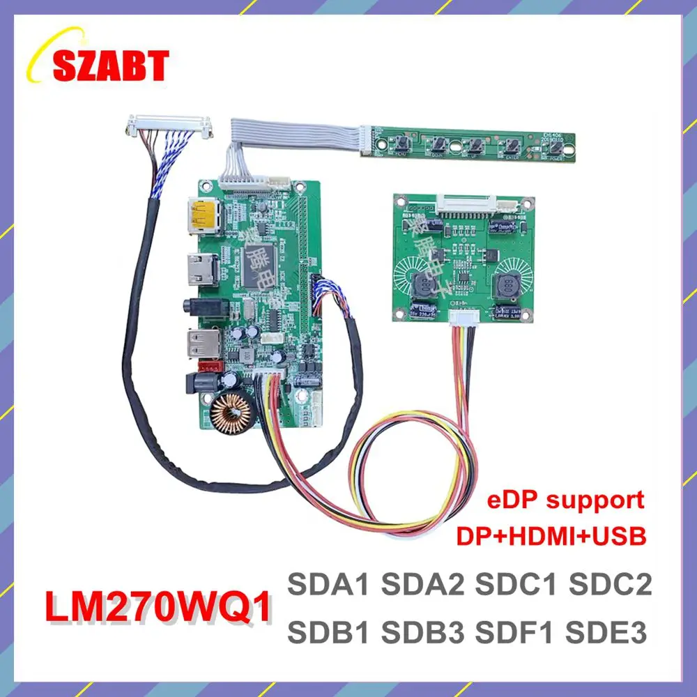 27 "Inch Dp + Hdmi + Usb Naar Edp Drive Board LM270WQ1-SDC2/LM270WQ1-SDA2/LM270WQ1-SDE3 Control Board Kit Voor 2560X1440 Lcd Led Scherm