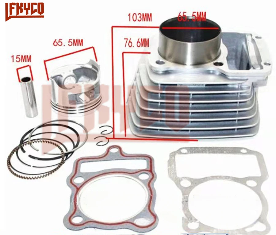 Motorcycle Cylinder Piston Ring Kit 65.5mm Bore for Zongshen CG200 ZS200 CG250 Air-cooled ATV Dirt Bike Off Road Engine Parts