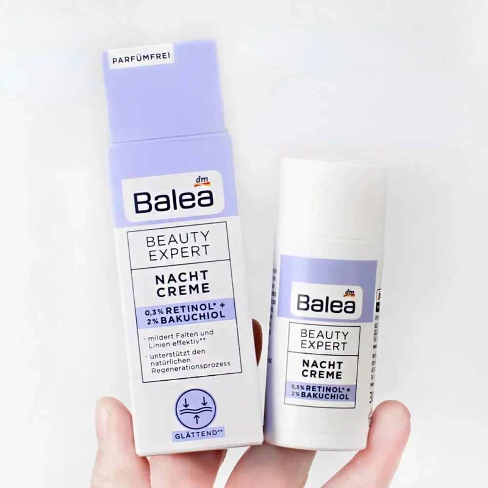 Germany Balea 0.3% Retinol+2% Bakuchiol Night Cream 30ml Anti-wrinkle Intense Moisturizing Firming Nourishing Skin Care Product