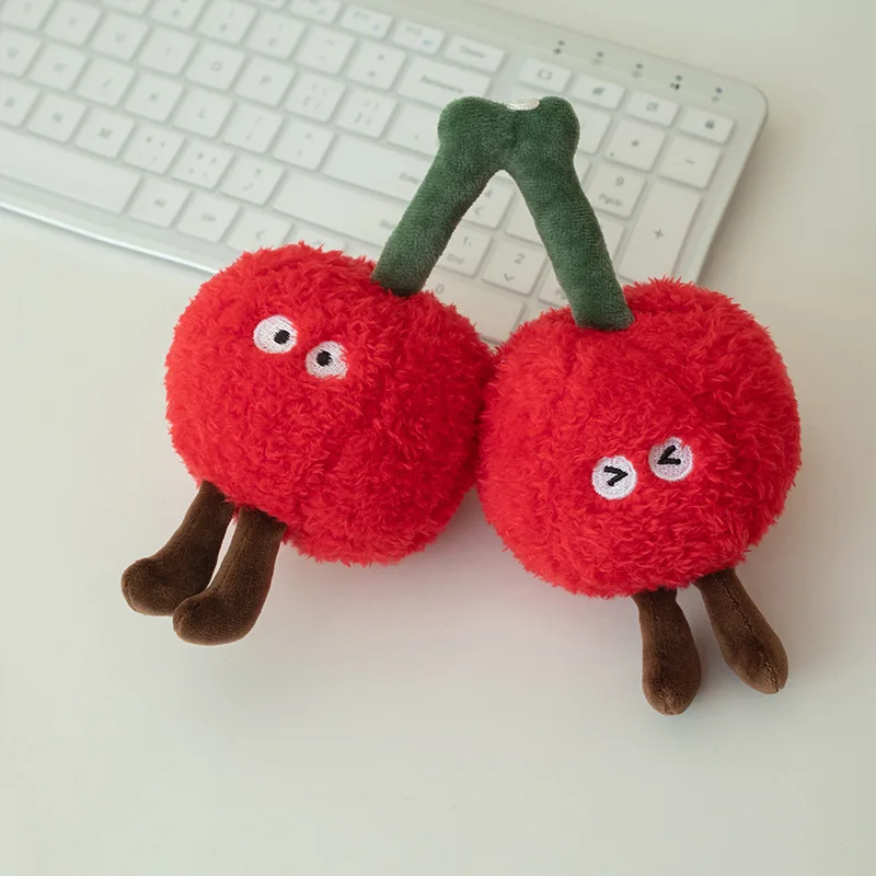 Cartoon plush toy, cherry keychain, couple doll, cute pillow, simulated fruit doll, doll pendant