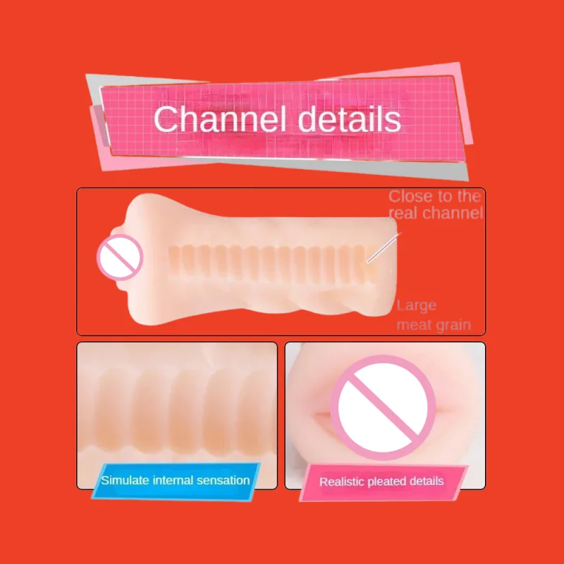 Aircraft Cup 3 Channel Textured Stroker Soft Realistic Silicone Reusable Pocket Pussy Sex Toy for Men view 3