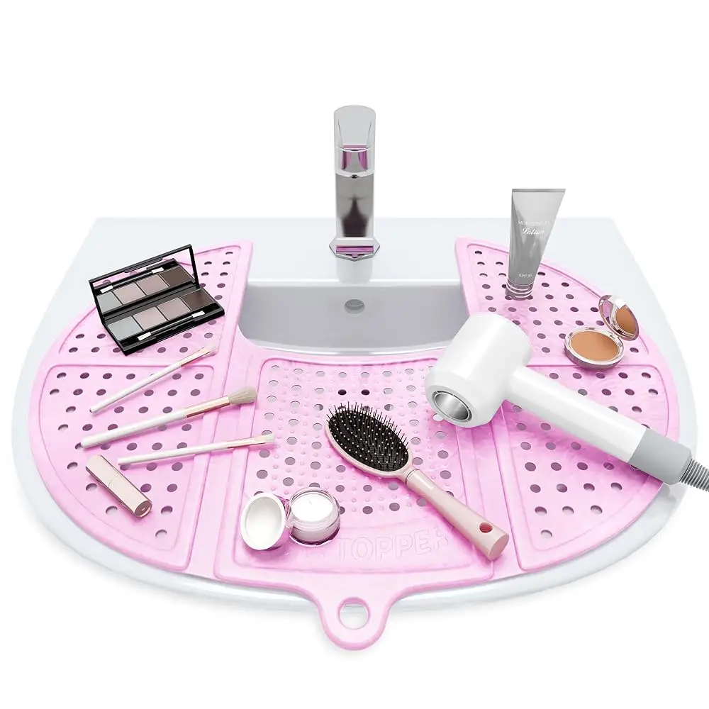 

Силиконовый складной коврик для ванной комнаты: защита столешницы и органайзер для горячих инструментов, укладки волос, макияжа и чистки кистей для красоты