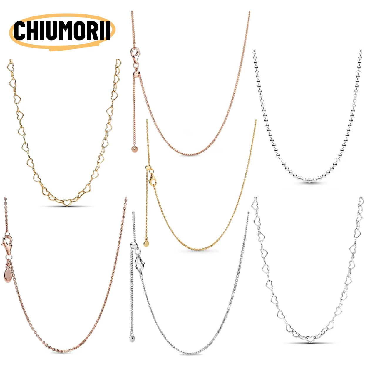Adjustable Necklace S925 Pure Silver Classic Heart Chain Fit Charms Beads DIY For Women's Fine Anniversary Jewelry Gifts