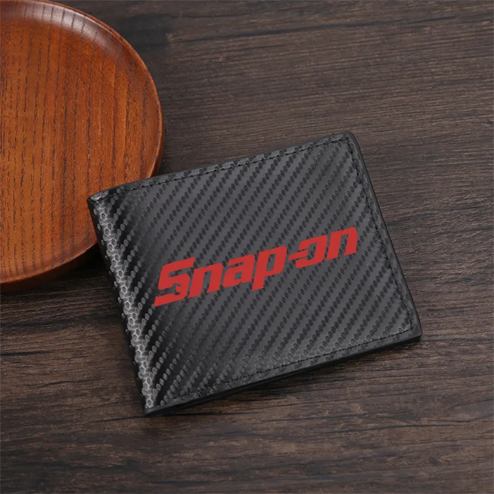 Red Snap-on brand logo text Men's Wallets Simple Business Modern Stylish Printing Design Gifts For Father Boyfriend Christmas Lo