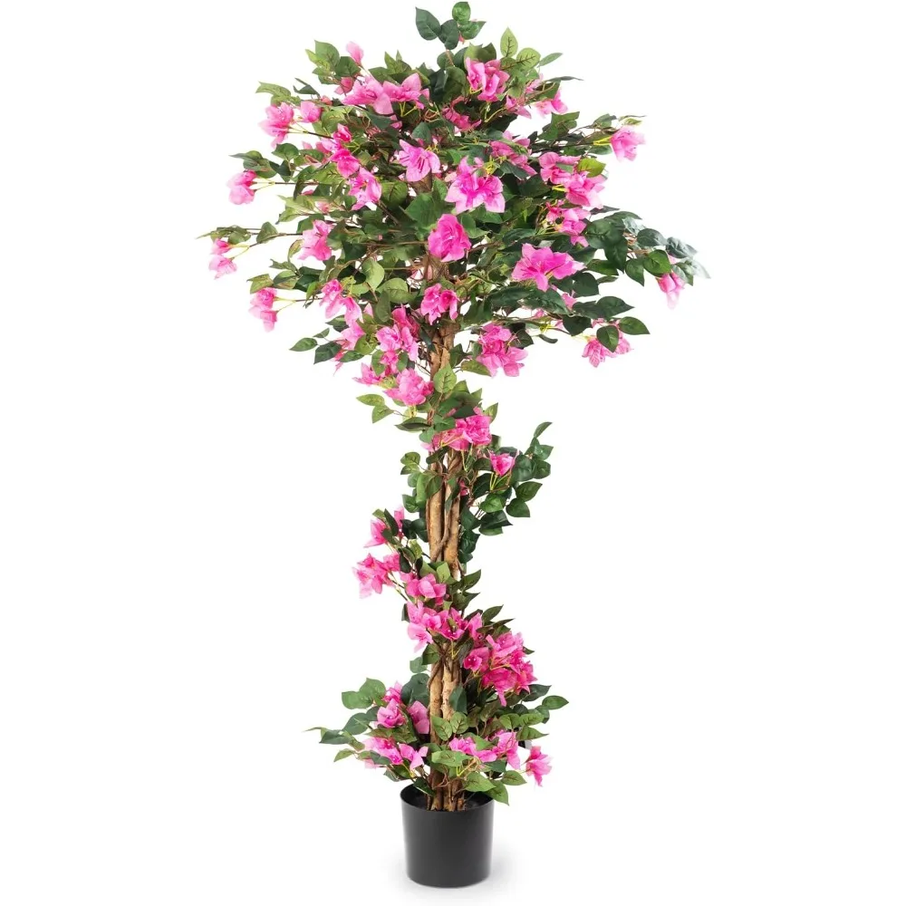 

Artificial Bougainvillea Tree – Faux Silk Pink Bougainvillea Plant with Pot for Indoor Outdoor Decor, Tall Fake Tropical Tree